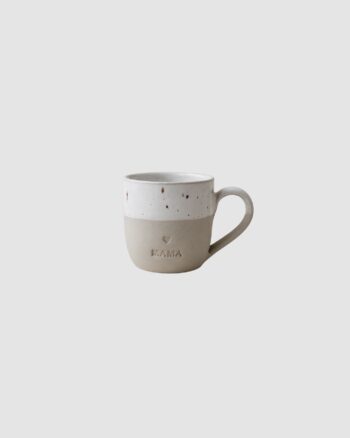 Tasse à Espresso Mama Eulenschnitt en grès beige et blanc artisanale fabriquée au Portugal