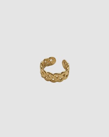 Bague Gigi ajustable en acier inoxydable doré tressé