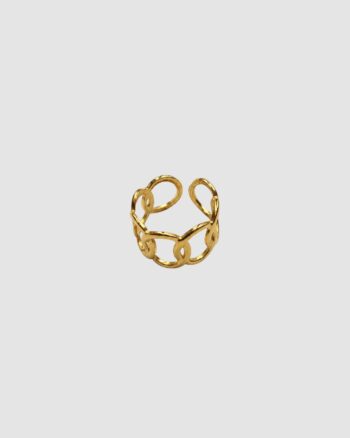 Bague Loulou ajustable en acier inoxydable doré
