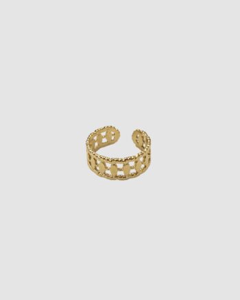 Bague Lili ajustable en acier inoxydable doré