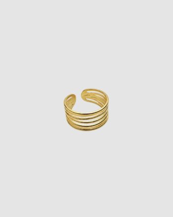 Bague Simon ajustable en acier inoxydable doré