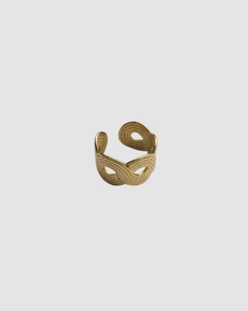 Bague Narcisse ajustable acier inoxydable doré
