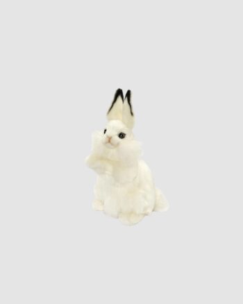 Lapin Blanc Dressé Hansa 32 cm animal réaliste blanc