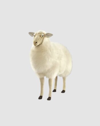 Mouton écru Hansa 90 cm animal décoratif réaliste
