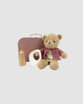 Morrissette et ses habits dans une valise Egmont Toys avec ours en peluche accessoires et valise rose