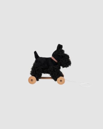 Walter à tirer Egmont Toys chien noir sur roulettes en bois