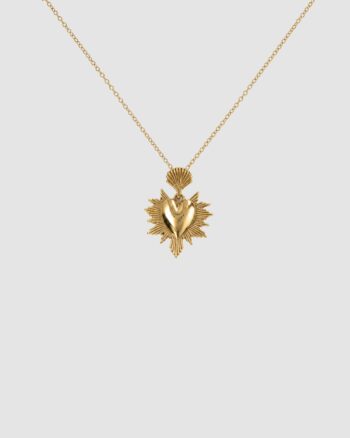 Collier cœur Ex-Voto doré en acier inoxydable