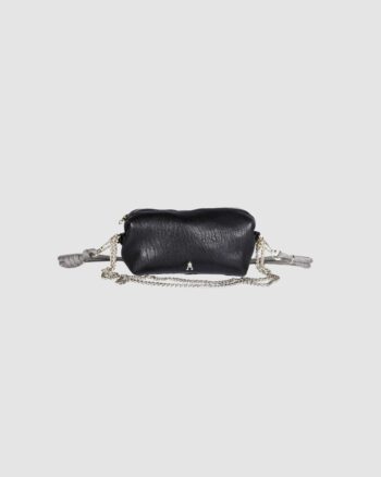 Pochette Nuage Bubble Noir Craie Studio en cuir bubble