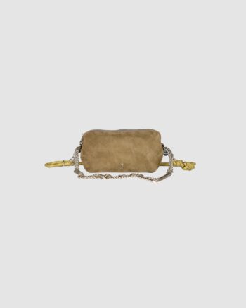 Pochette Nuage Suède Sépia Craie Studio en cuir suédé