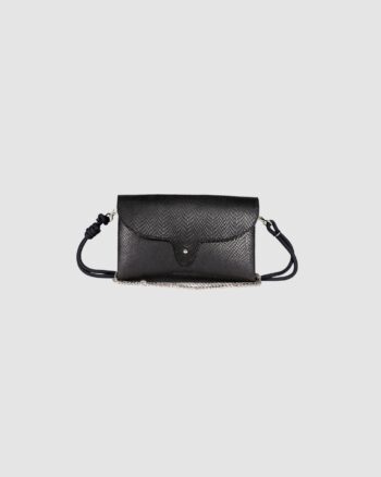 Grande Pochette Week Viperine Craie Studio en cuir imprimé serpent