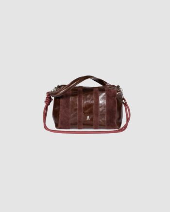 Sac à main Mini Halo Stripe Acajou Burgundy Craie Studio