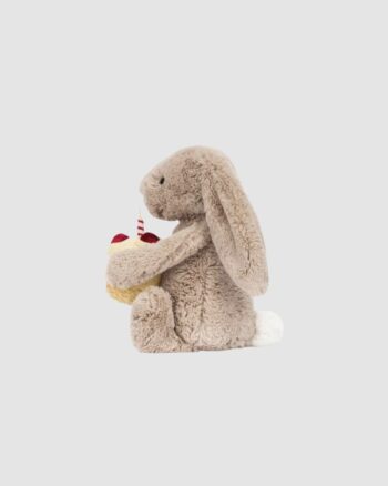 Bashful Beige Bunny Birthday Jellycat vue de profil
