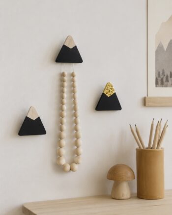Patère Montagne Noire et Dorée La Cabane de Bois chambre enfant