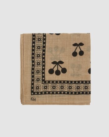 Grand foulard Cerise Marron Émile et Ida 100 x 100 cm