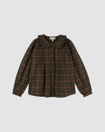 Blouse carreaux marron Émile et Ida Flannel Boreal vue de face