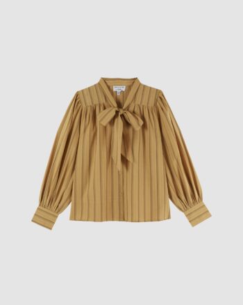 Blouse lavallière rayure ocre Émile et Ida femme