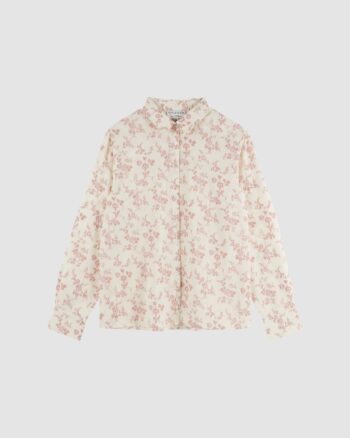 Chemise fleurie femme Émile et Ida Rosalie écru et rose