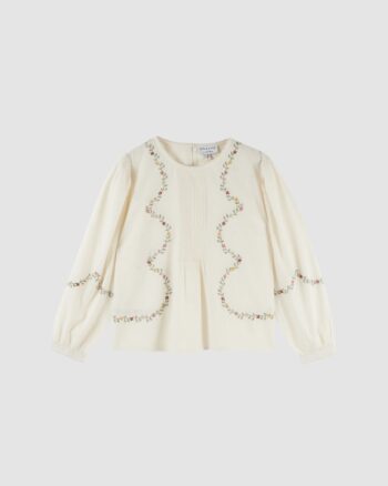 Blouse brodée point de croix écru Émile et Ida femme