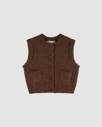 Gilet sans manches bébé Émile et Ida marron Châtaigne