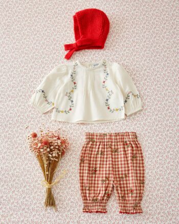Blouse bébé brodée Émile et Ida Guirlande écru