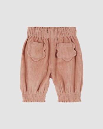 Pantalon bébé velours rose Sakura Émile et Ida avec poches fleurs