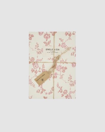 Cahier fleuri écru et rose Émile et Ida 14 x 21 cm