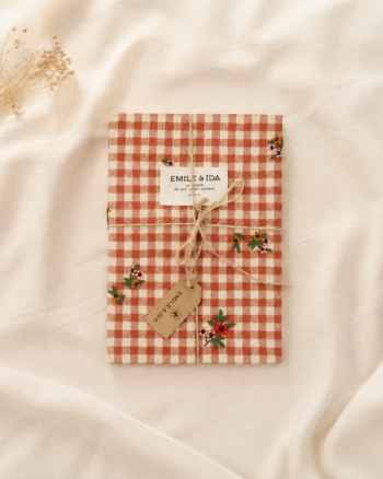 Carnet brodé Vichy Terracotta Émile et Ida 144 pages écrues