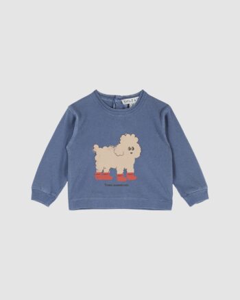 T-shirt manches longues Chien bleu Émile et Ida vue de face