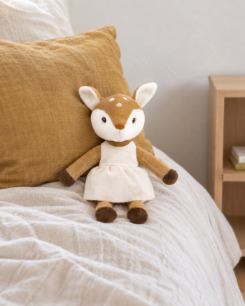 Peluche faon Julia Egmont Toys dans une chambre d’enfant