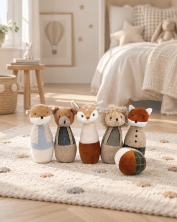 Bowling amis de la forêt dans une chambre d’enfant