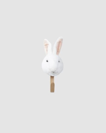 Patère Lapin blanc Wild and Soft avec crochet en bambou