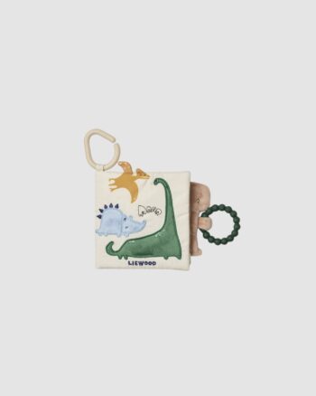Livre en tissu Fey Dino Roar Dove Blue Liewood fermé