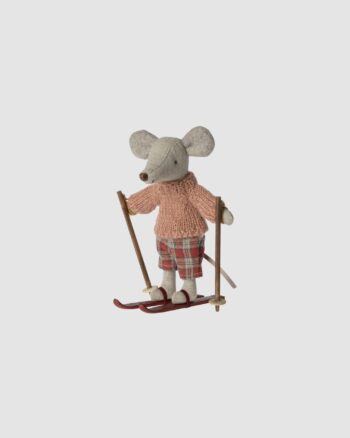 Souris en hiver avec skis Maileg Grande Sœur