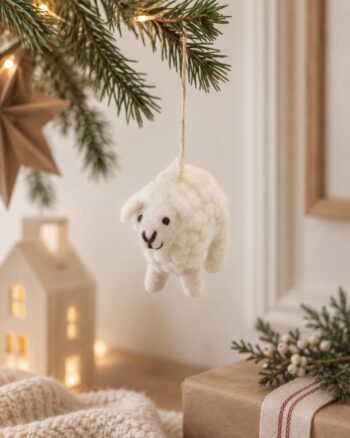 Mini mouton blanc Gry & Sif suspendu au sapin