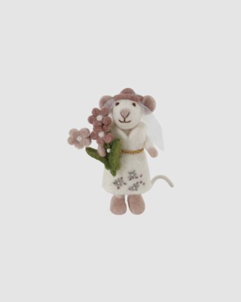 Souris mariée Gry & Sif en feutre blanc