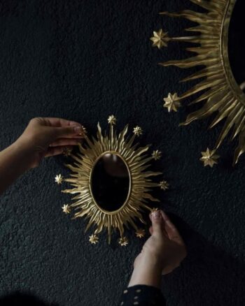 Miroir Céleste Or Boncoeurs en décoration murale