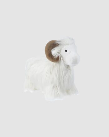 Bélier animal sauteur Wild & Soft blanc avec cornes marron