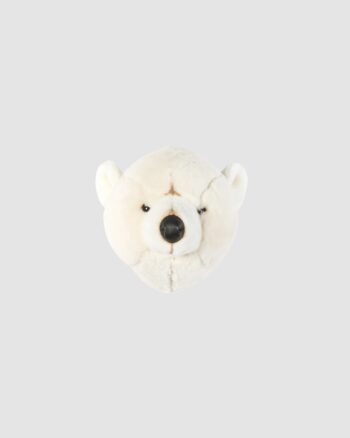 Tête d’ours polaire Basile Wild & Soft en peluche écrue vue de face
