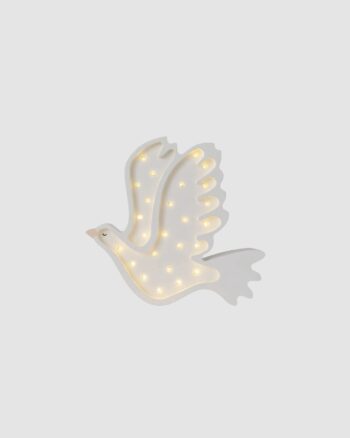 Lampe veilleuse colombe Little Lights blanche en bois avec ailes déployées et éclairage LED