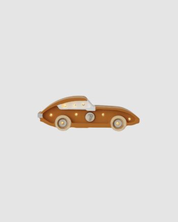 Lampe voiture de course Mini Cappuccino Little Lights en bois avec numéro 7