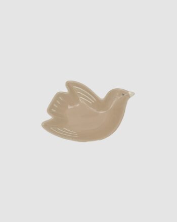Coupelle oiseau brun Opjet Cuicui en céramique brillante
