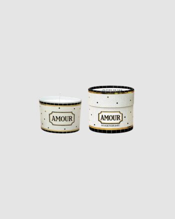 Bougie Bistrot Amour Figue Opjet avec coffret blanc noir et doré