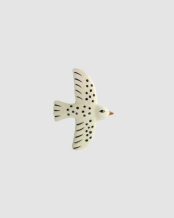 Décoration murale oiseau blanc à pois Opjet référence 020248